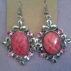 Tibetan Silver exquisite red Crystal Beaded earrings
